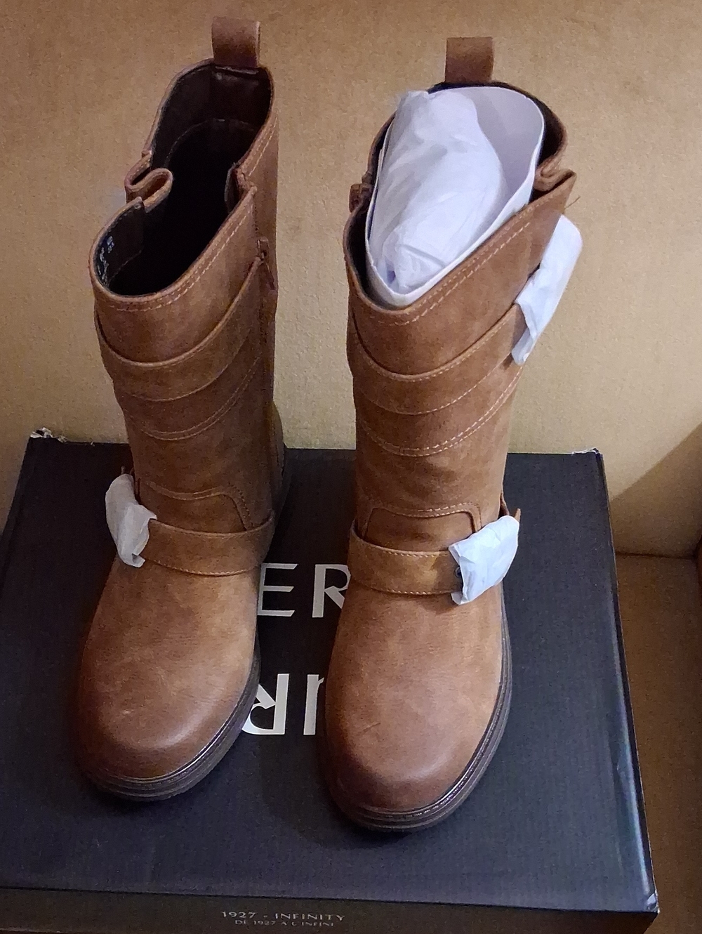 Naturalizer Tan Mid-Calf Heeled Boots